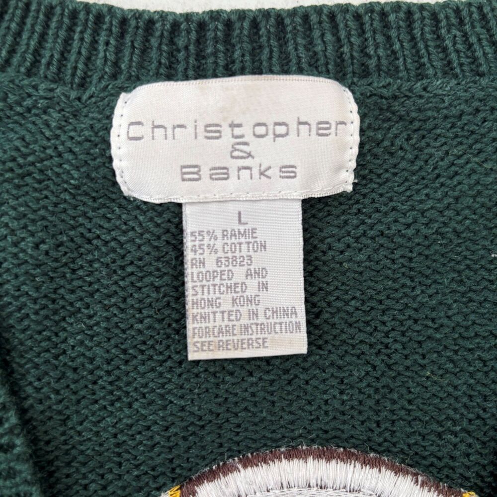 Womens Green Bay Packers Vintage Knit Vest Large Football NFL Wisconsin - Picture 4 of 7